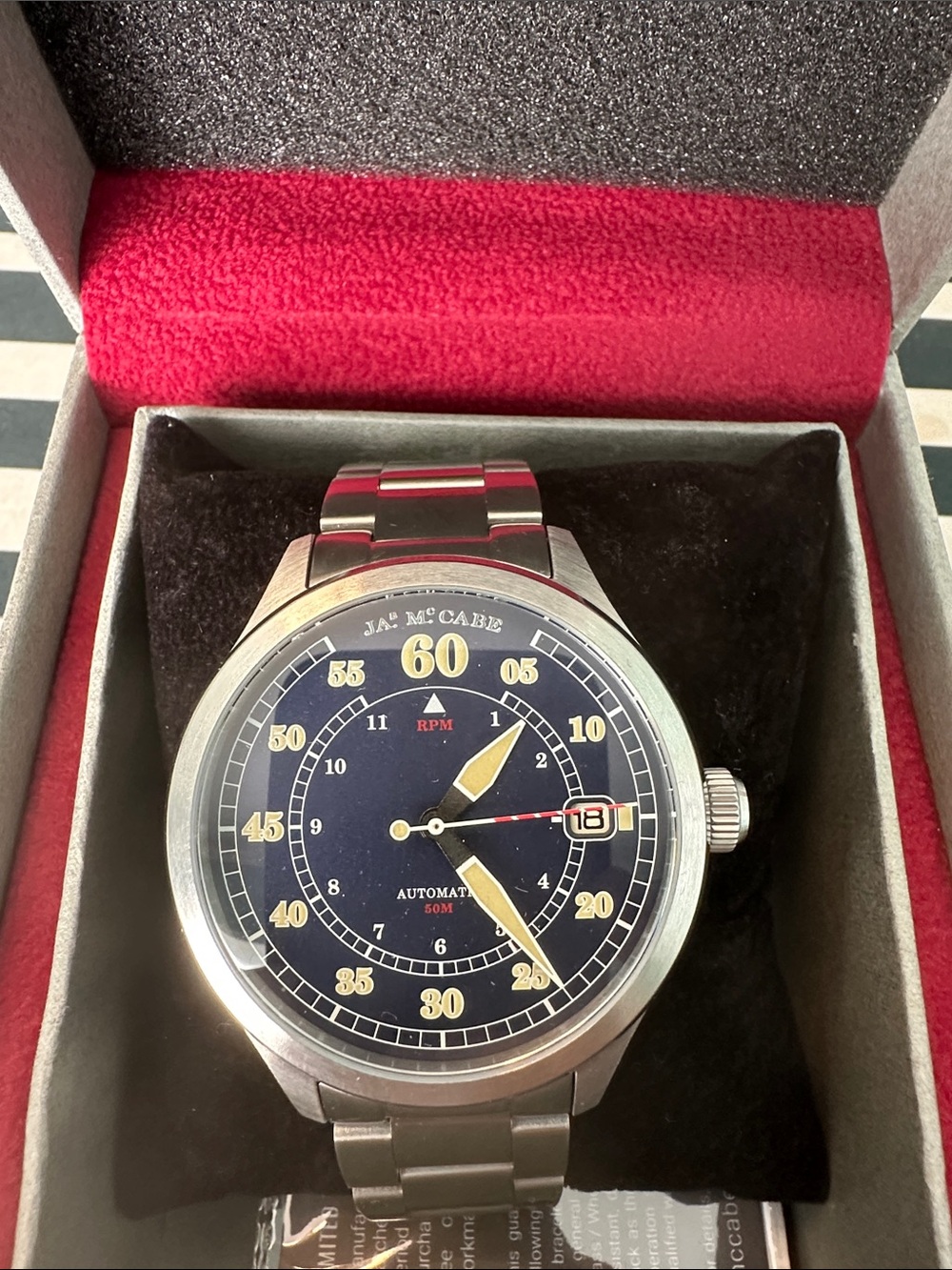 Men's Navy Dial Stainless Steel Automatic Watch